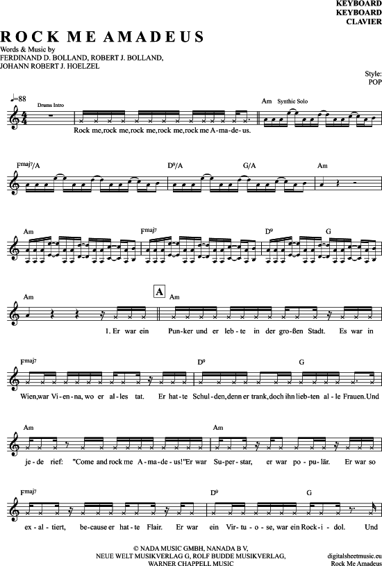 Rock Me Amadeus (Keyboard) (Keyboard) von Falco