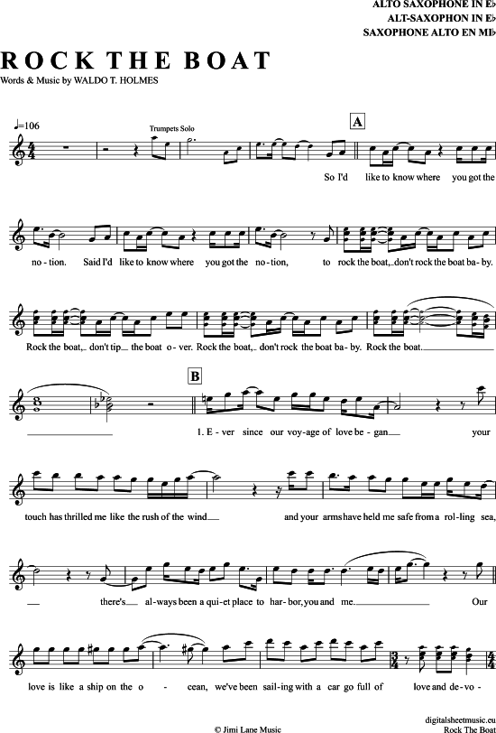 Rock The Boat (Alt-Sax) (Alt Saxophon) von The Hues Corporation