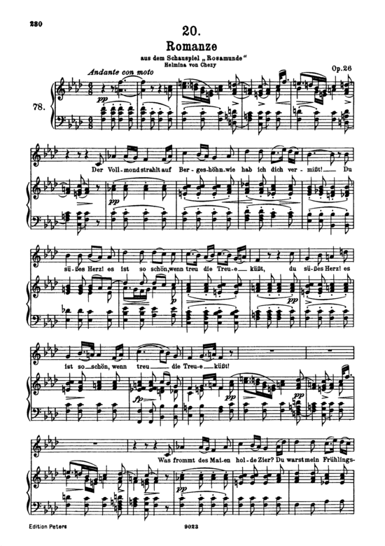 Romanze D.797 aus Rosamunde (Gesang hoch + Klavier) (Klavier  Gesang hoch) von Franz Schubert