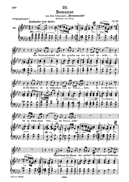 Romanze D.797 aus Rosamunde (Gesang mittel + Klavier) (Klavier  Gesang mittel) von Franz Schubert