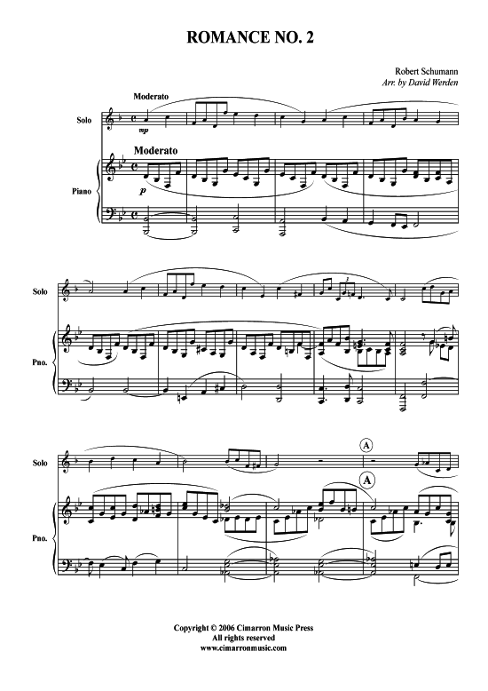 Romanze Nr. 2 (Horn in F + Klavier) (Klavier  Horn) von Robert Schumann