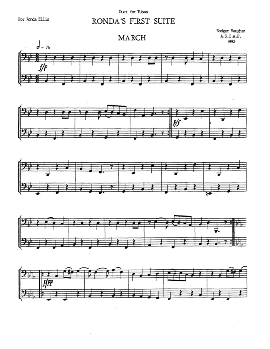 Ronda acute s First Suite (Tuba Duett) (Duett (Tuba)) von Rodger Vaughan