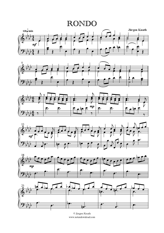 Rondo (Klavier solo mittel) (Klavier Solo) von J rgen Knuth