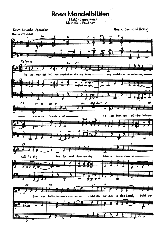 Rosa Mandelbl uuml ten (Klavier + Gesang) (Klavier Gesang  Gitarre) von Paul Schr ouml der