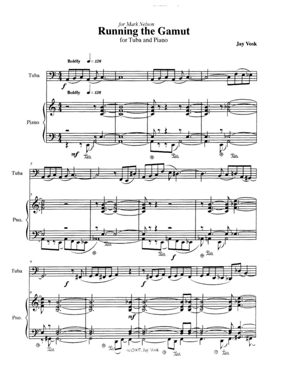 Running the Gamut (Tuba + Klavier) (Klavier  Tuba) von Jay Vosk