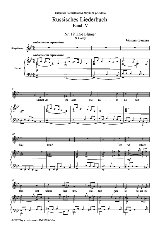 Russisches Liederbuch Band IV (Gesang mittel + Klavier) (Klavier  Gesang) von Johannes Bammer (Hrsgb.) 6 Lieder