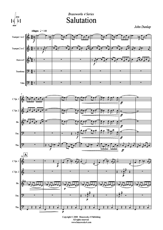 Salutation (Blechbl serquintett + Alternativ-St.) (Quintett (Blech Brass)) von John Dunlap