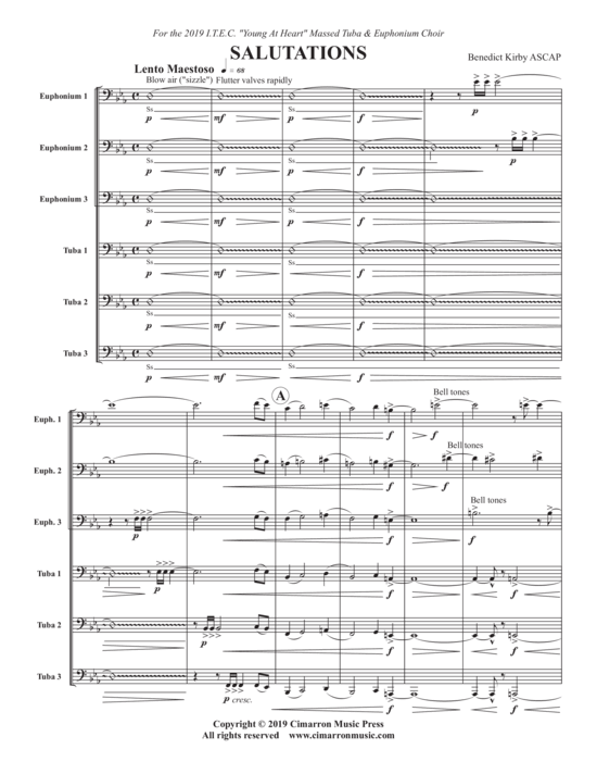 Salutations (Tuba Ensemble EEETTT) (Ensemble (Tuba)) von Benedict Kirby