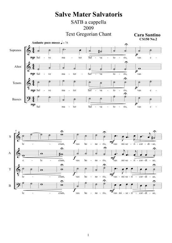 Salve Mater Salvatoris (Gemischter Chor) (Gemischter Chor) von Cara Santino