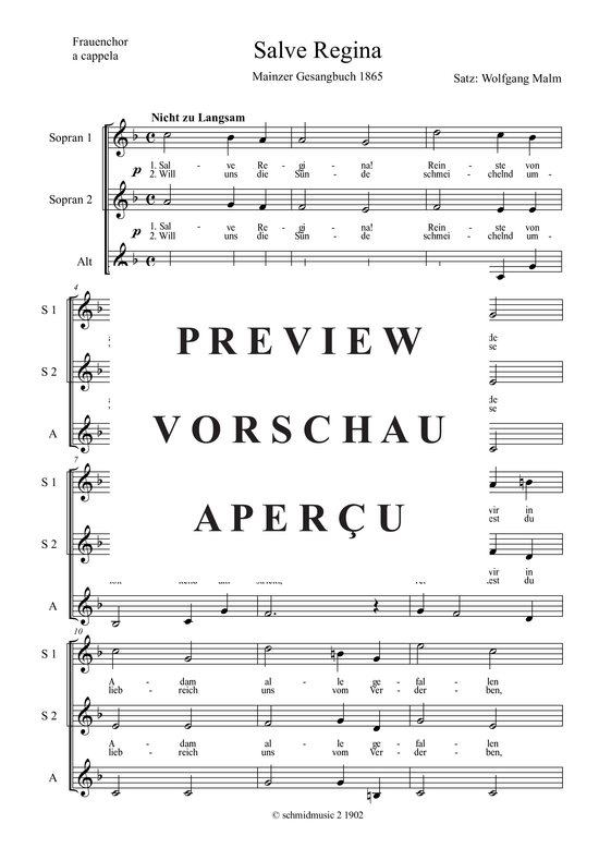 Salve Regina (Frauenchor SSA) (Frauenchor) von Wolfgang Malm