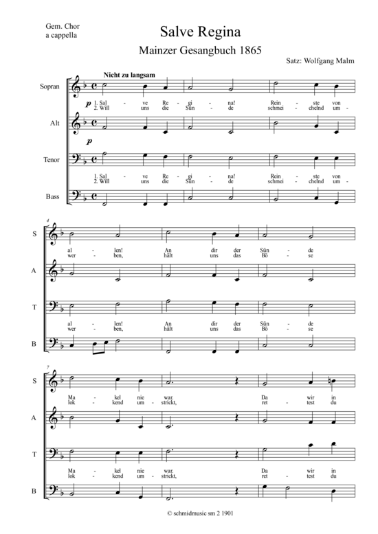 Salve Regina (Gemischter Chor) (Gemischter Chor) von Wolfgang Malm