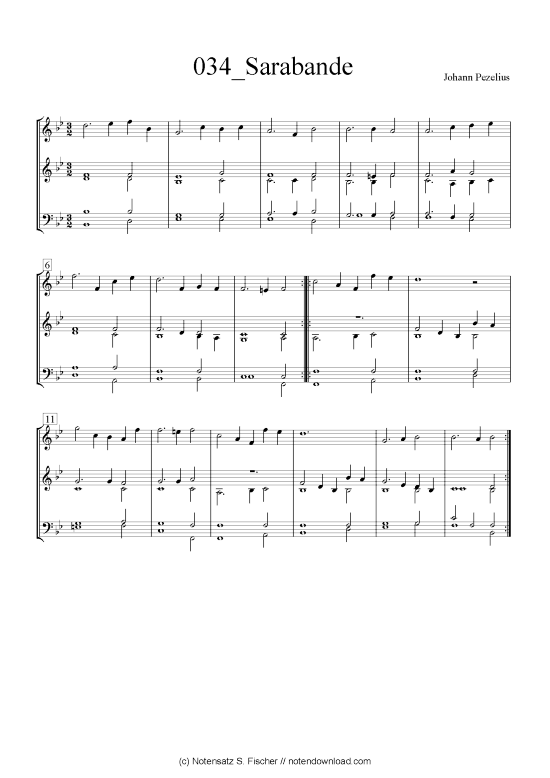 Sarabande (Quintett in C) (Quintett (Blech Brass)) von Johann Pezelius