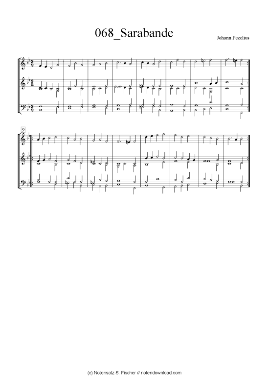 Sarabande (Quintett in C) (Quintett (Blech Brass)) von Johann Pezelius