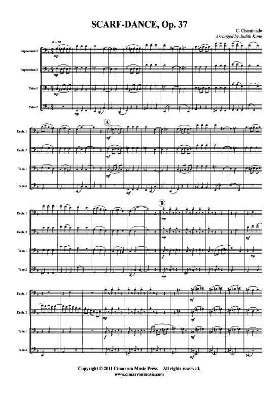 Scarf-Dance Op. 37 (Tuba Quartett 2x Bariton 2xTuba) (Quartett (Tuba)) von Cecile Chaminade
