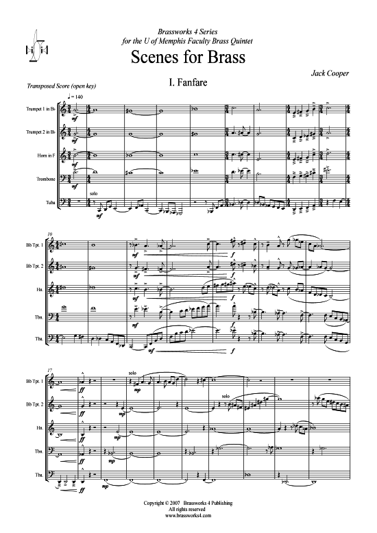 Scenes for Brass (Blechbl serquintett) (Quintett (Blech Brass)) von Jack Cooper