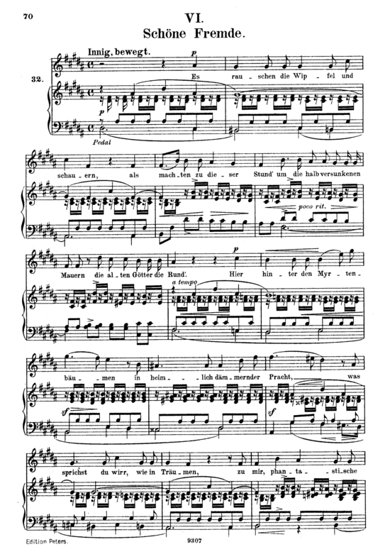 Sch ouml ne Fremde Op.39 No.6 (Gesang hoch + Klavier) (Klavier  Gesang hoch) von Robert Schumann