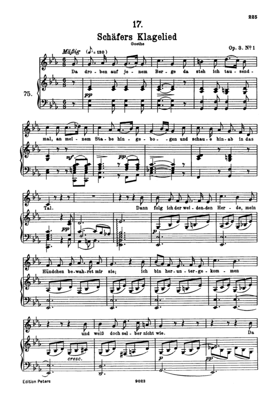 Sch fers Klagelied D.121 (Gesang hoch + Klavier) (Klavier  Gesang hoch) von Franz Schubert