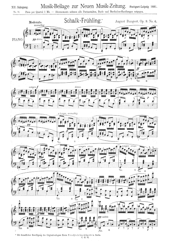 Schalk-Fr hling (Klavier Solo) (Klavier Solo) von August Bungert