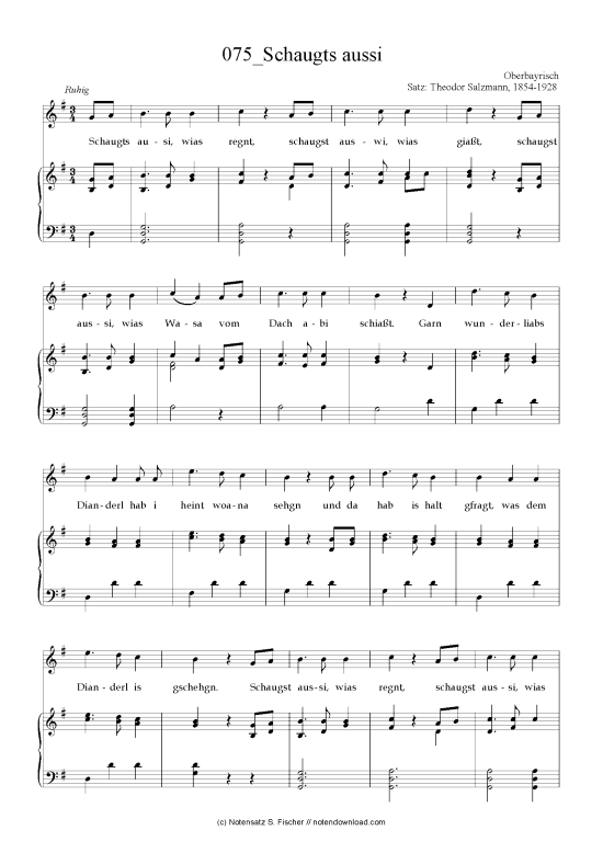 Schaugts aussi (Klavier + Gesang) (Klavier  Gesang) von Oberbayrisch 