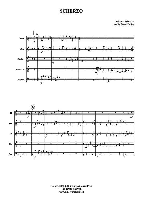 Scherzo (Holzbl auml ser-Quintett) (Quintett (Holzbl ser)) von Salomon Jadassohn