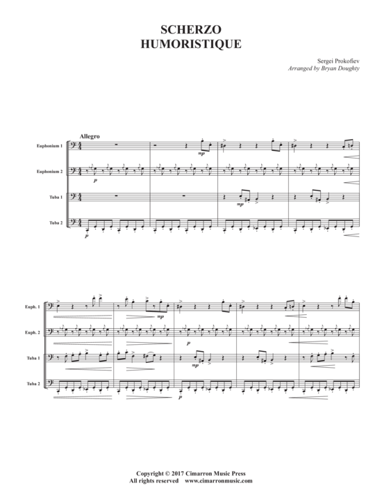 Scherzo Humoristique (Tuba Quartett) (Quartett (Tuba)) von Sergei Prokofiev