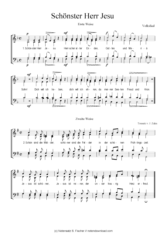 Sch nster Herr Jesu (Gemischter Chor) (Gemischter Chor) von Volkslied