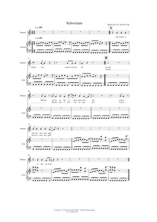 Schwitzen (Klavier + Gesang) (Klavier  Gesang) von Mikron 64