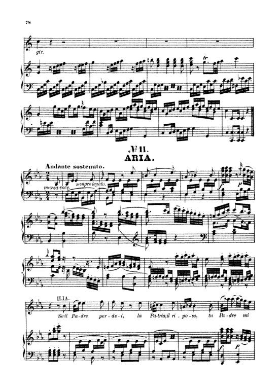 Se il padre perdei (Klavier + Sopran Solo) (Klavier  Sopran) von W. A. Mozart (K.366)