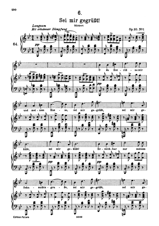 Sei mir gegr uuml szlig t D.741 (Gesang hoch + Klavier) (Klavier  Gesang hoch) von Franz Schubert