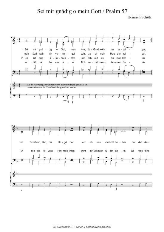 Sei mir gn dig o mein Gott  Psalm 57 (Gemischter Chor) (Gemischter Chor) von Heinrich Sch tz