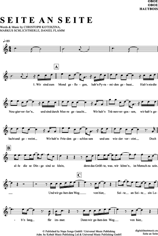 Seite An Seite (Oboe) (Oboe Fagott) von Christina St rmer