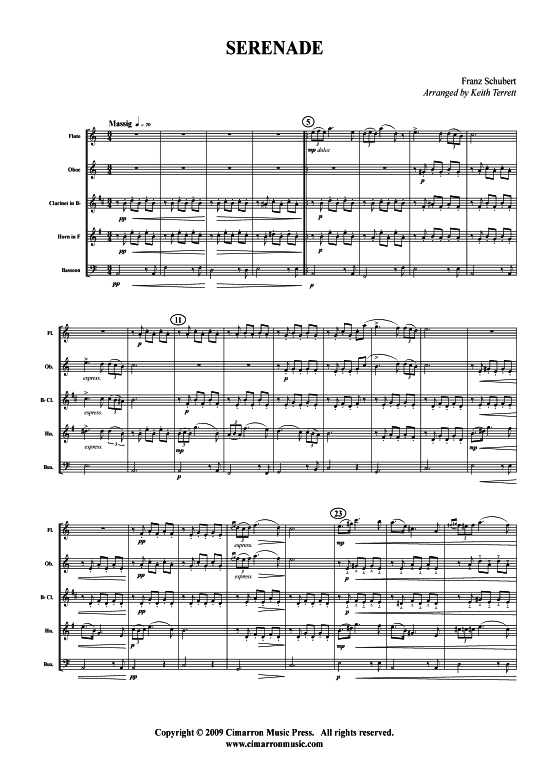 Serenade (Holzbl auml ser-Quintett) (Quintett (Holzbl ser)) von Franz Schubert