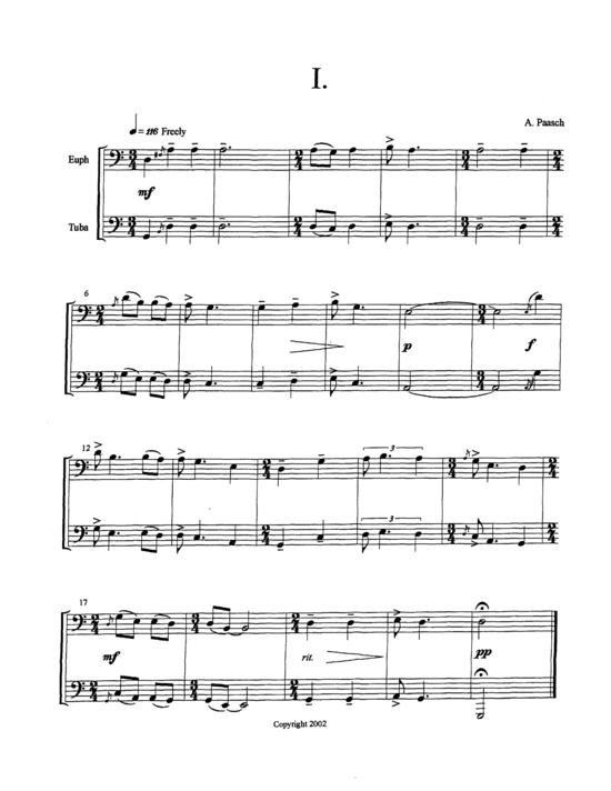 Seven Miniatures (Duett f uuml r Euphonium + Tuba) (Duett (Tuba)) von Antony Paasch