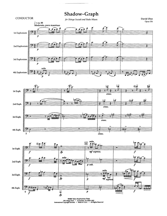 Shadow-Graph (Euphonium Quartett) (Quartett (Tuba)) von David Uber