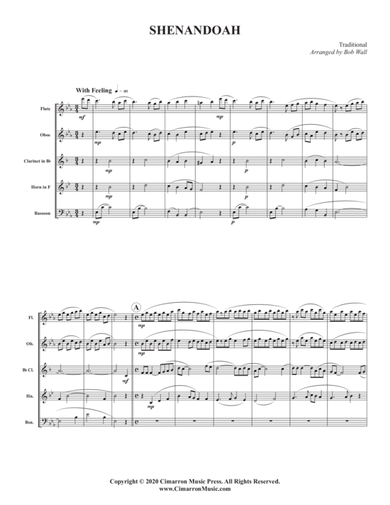 Shenandoah (Holzbl auml ser Quintett) (Quintett (Holzbl ser)) von Traditional