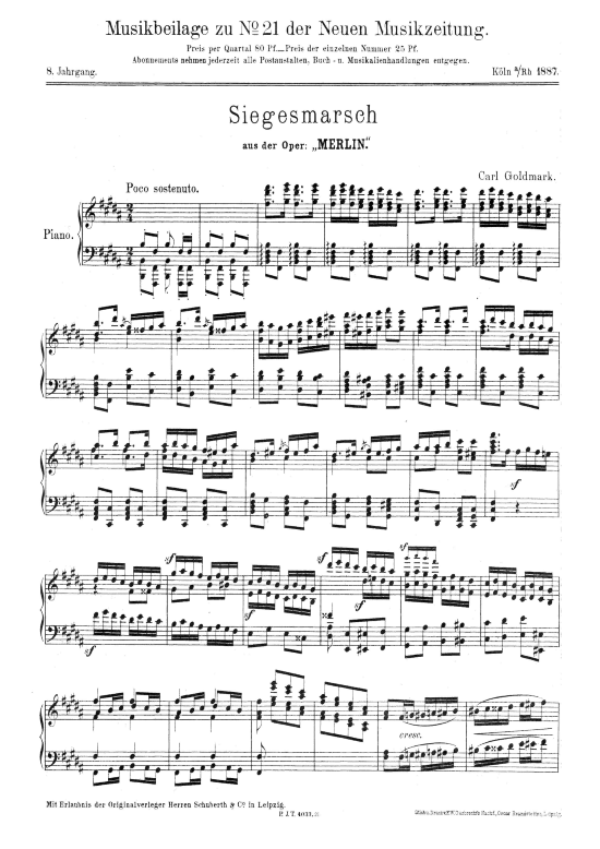 Siegesmarsch (Klavier Solo) (Klavier Solo) von Karl Goldmark (aus der Oper Merlin)