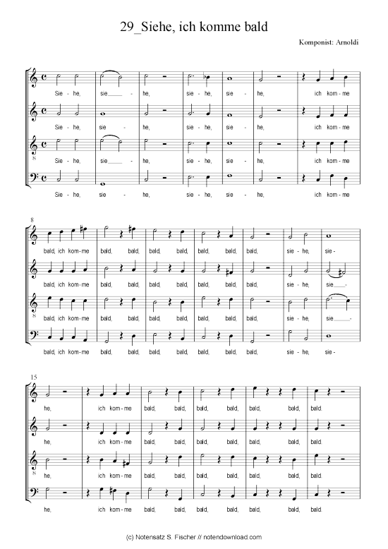 Siehe ich komme bald (Gemischter Chor) (Gemischter Chor) von Arnoldi  Weihnachtsmotette ber Offb. Joh. 3 11