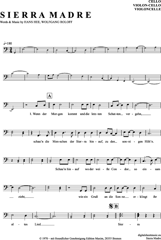 Sierra Madre (Violon-Cello) (Violoncello) von Zillertaler Sch rzenj ger