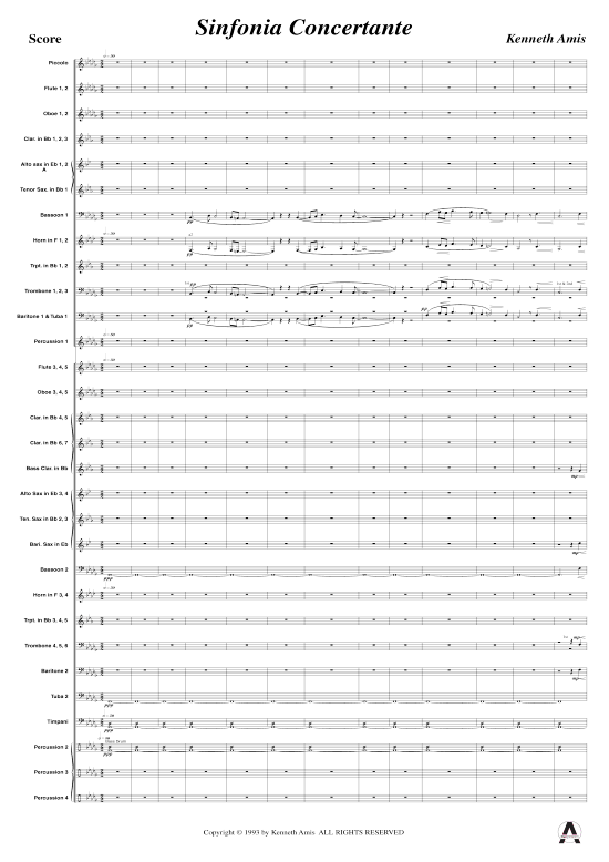 Sinfonia Concertante (Concert Band) (Concert Band) von Kenneth Amis (nur Partitur )