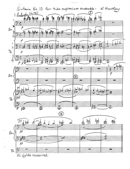 Sinfonia No. 10 (Tuba Ensemble EEEETTTT) (Ensemble (Blechbl ser)) von Walter Hartley