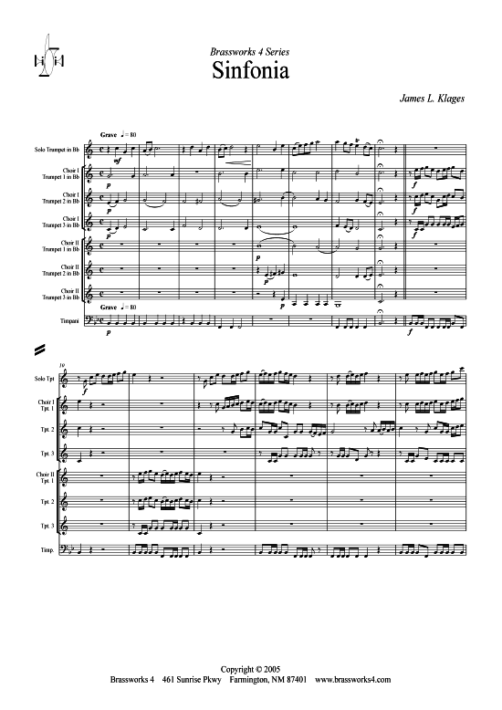 Sinfonia (Trompeten Sextett) (Sextett (Blech Brass)) von James L. Klages