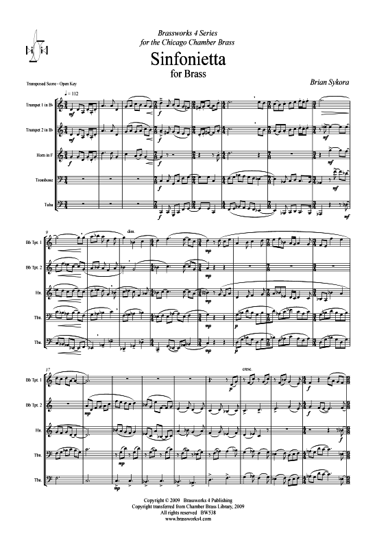 Sinfonietta (Blechbl serquintett) (Quintett (Blech Brass)) von Brian Sykora