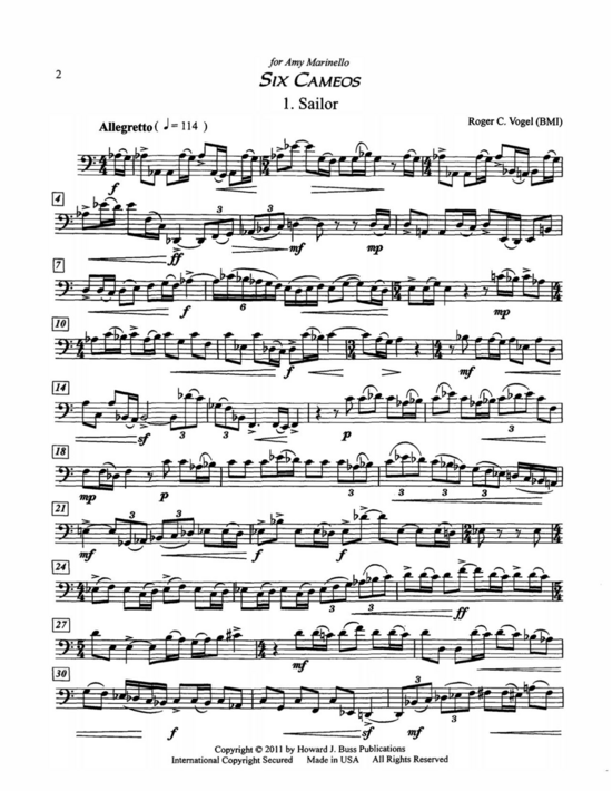 Six Cameos (Fagott Solo) (Fagott) von Roger C. Vogel