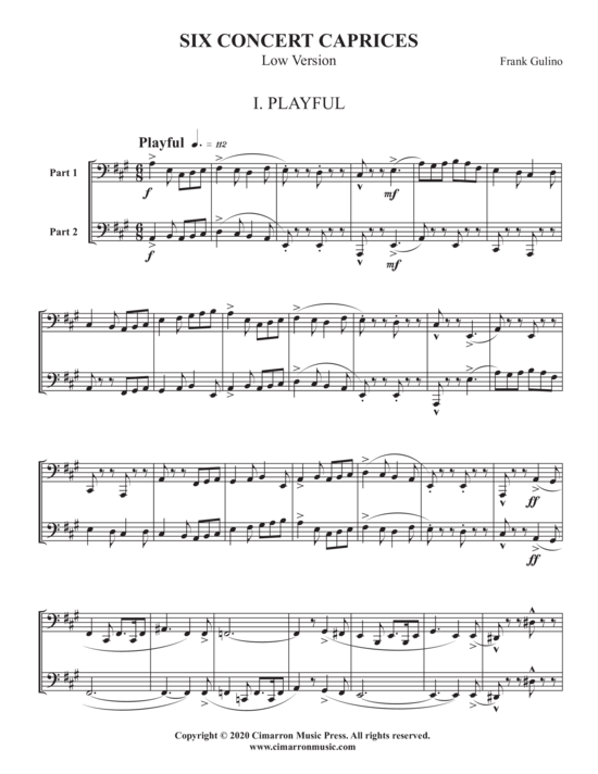 Six Concert Caprices (Blechbl auml ser Duett - tiefe Lage) (Duett (Blech Brass)) von Frank Gulino