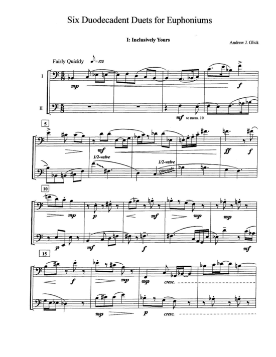Six Duodecadent Duets (Euphonium Duett) (Duett (Tuba)) von Andrew Glick