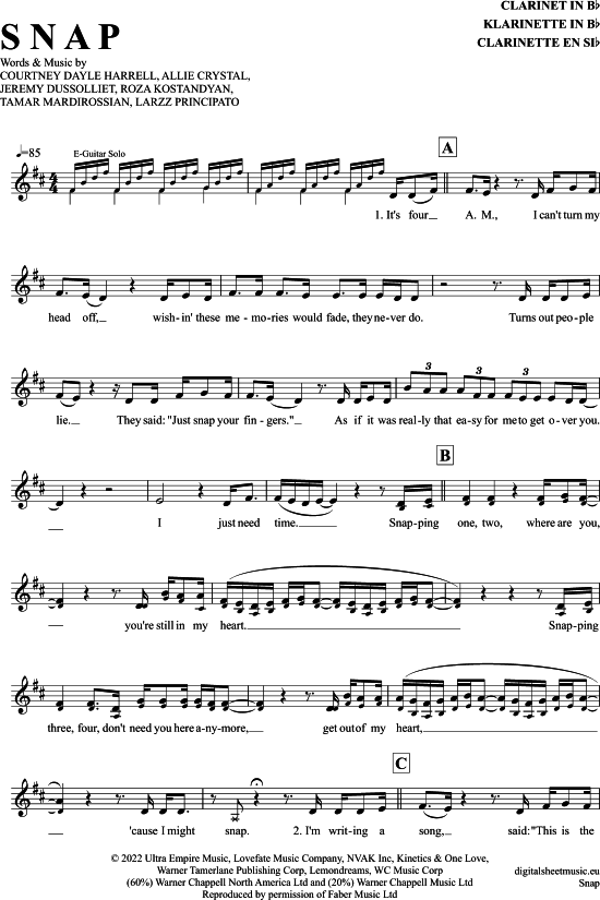 Snap (Klarinette in B) (Klarinette) von Rosa Linn