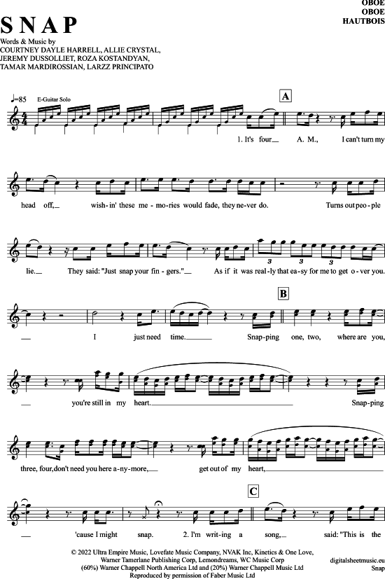 Snap (Oboe) (Oboe Fagott) von Rosa Linn