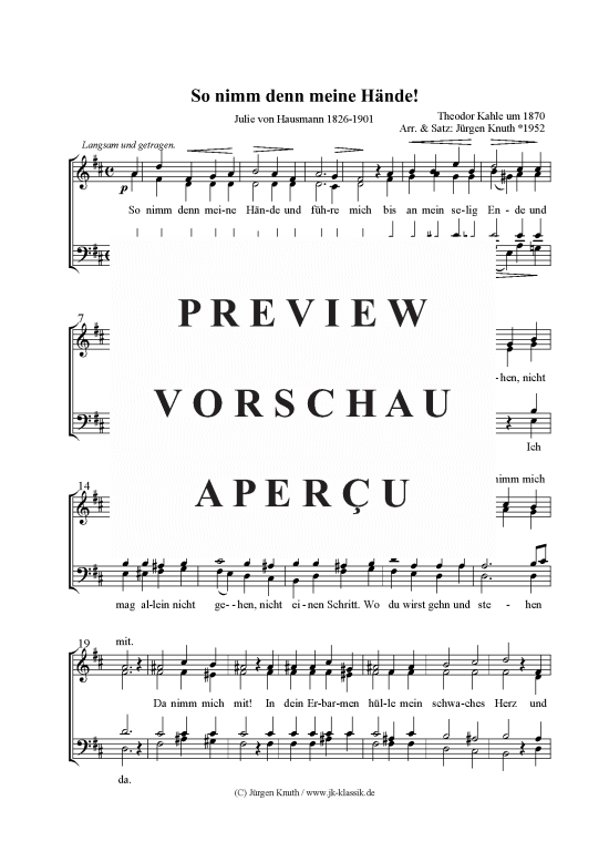 So nimm denn meine H nde (Gemischter Chor) (Gemischter Chor) von Theodor Kahle (ca. 1870)