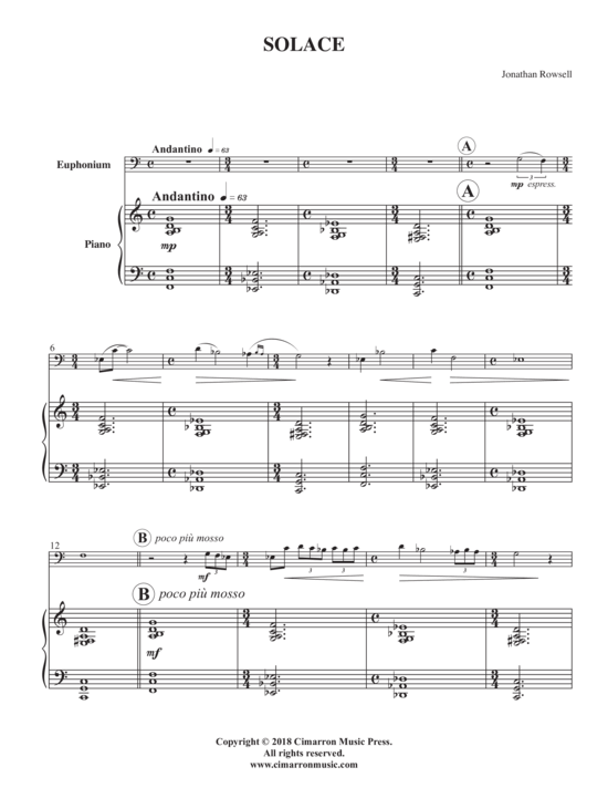 Solace (Euphonium + Klavier) (Klavier  Euphonium) von Jonathan Roswell