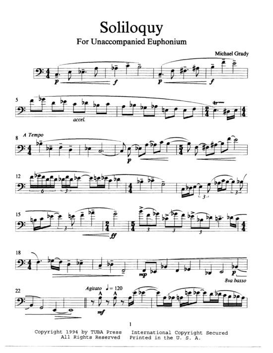 Soliloquy (Euphonium Solo) (Euphonium (Solo)) von Michael Grady